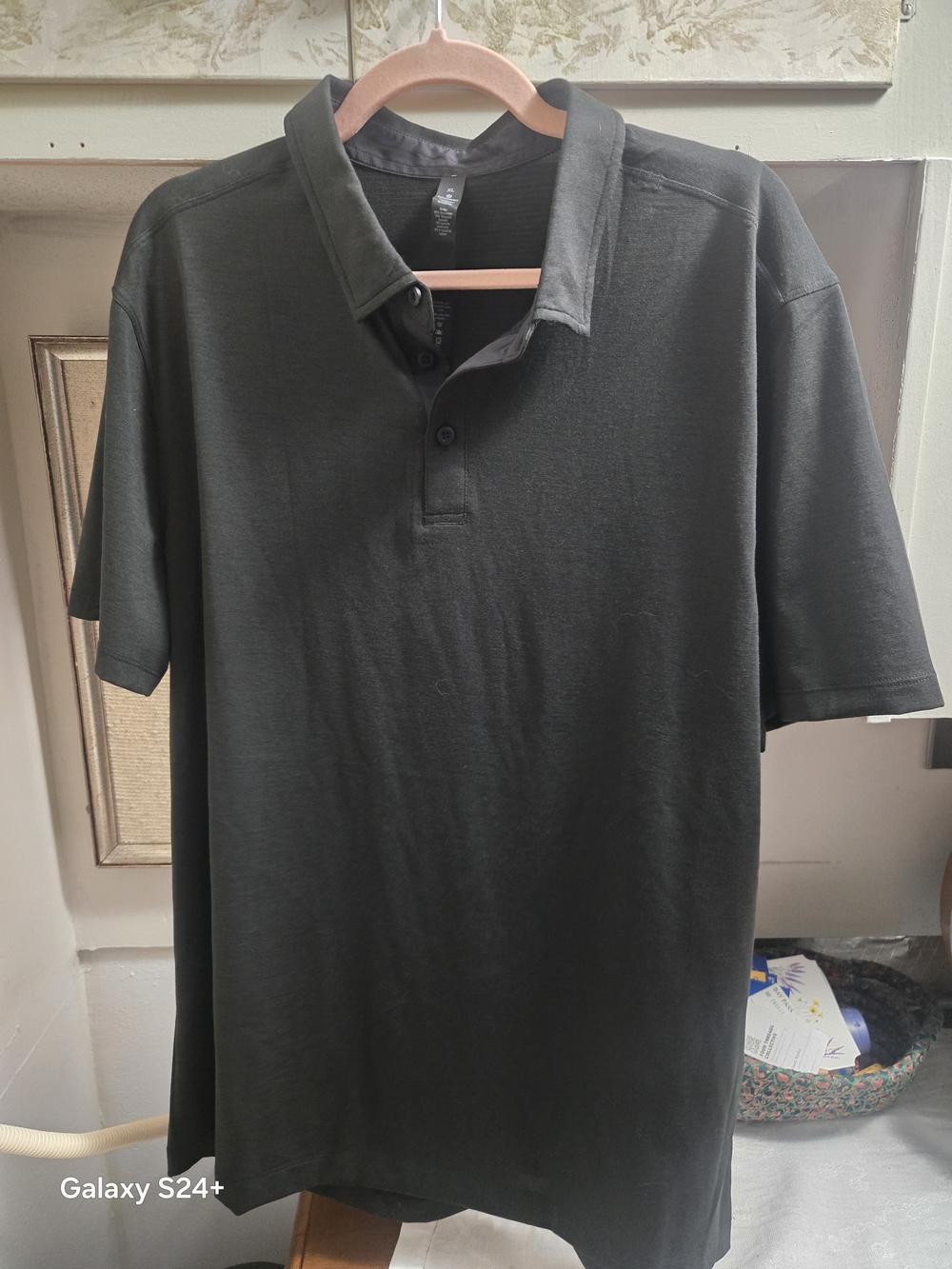 lululemon athletica Men's Black Polo Shirt